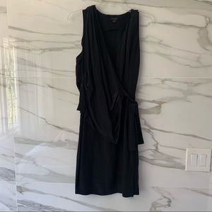 all saints black wrap v neck dress